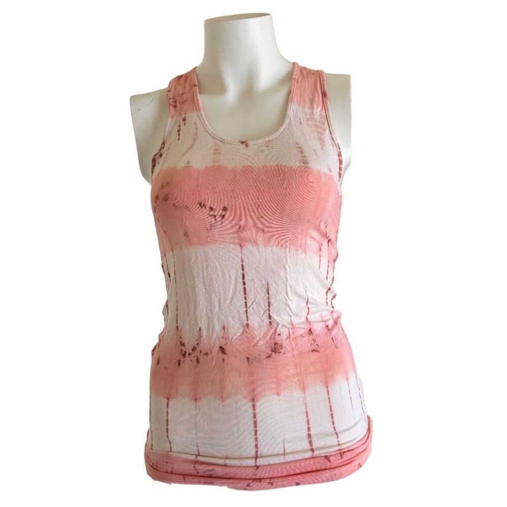 MM unplugged by Miss Me women’s pink cream tye dye metallic beaded waterfall tan - Picture 2 of 5